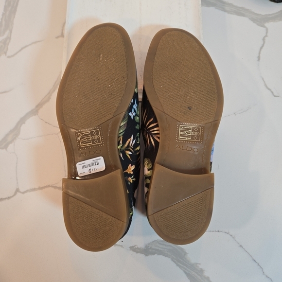 ALDO Mens Tralisien Floral Preppy Slip On Loafers Black Size 8